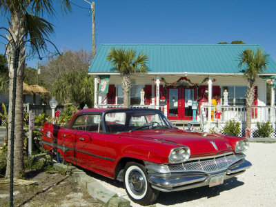 Red Vintage Car, Dauphin Island, Alabama by Natalie Tepper Pricing Limited Edition Print image