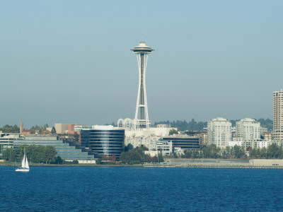 Seattle (And Space Needle) View From Bainbridge (Island) Ferry, Washington, Usa - Built 1961 by Natalie Tepper Pricing Limited Edition Print image