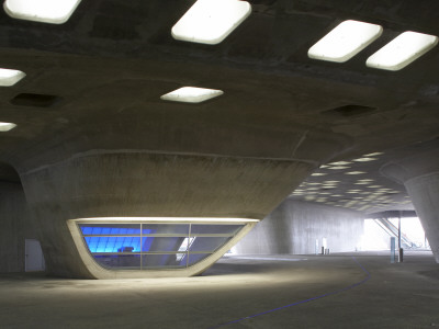 Phaeno Science Centre, Wolfsburg, 2005, Exterior Public Plaza Coffee Stop, Zaha Hadid Architects by Richard Bryant Pricing Limited Edition Print image