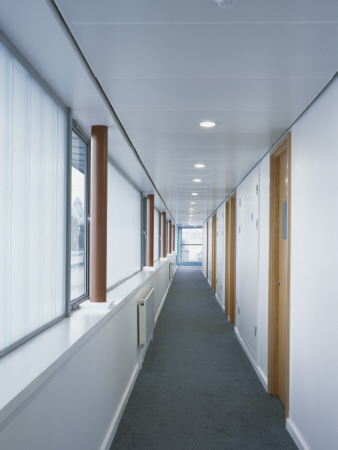 Friendship House, London, Corridor With Full Length Glazing, Maccormac Jamieson Prichard Architects by Peter Durant Pricing Limited Edition Print image
