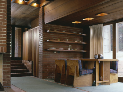 The Pope-Leighey House, Virginia, Stairs To Djacent 'Flexible' Living Area, Frank Lloyd Wright by Richard Bryant Pricing Limited Edition Print image