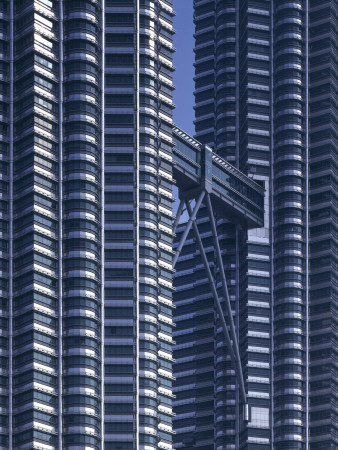 Petronas Twin Towers, Kuala Lumpur, 1998, Exterior Detail With Linking Bridge, 452M High by Richard Bryant Pricing Limited Edition Print image
