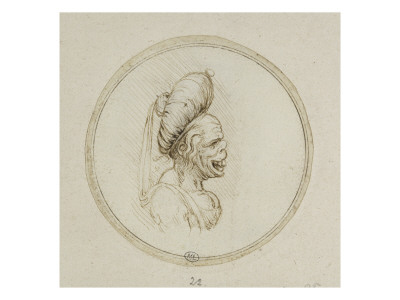 Vieille Femme Grotesque, Coiffée D'un Turban by Léonard De Vinci Pricing Limited Edition Print image