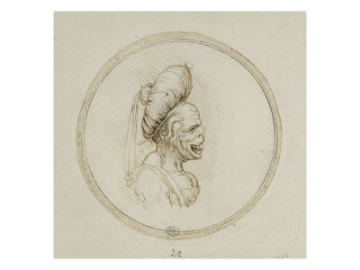 Vieille Femme Grotesque, Coiffee D'un Turban by Leonard De Vinci Pricing Limited Edition Print image