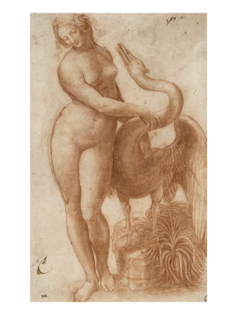 Leda Nue Et Debout, Caressee Par Le Cygne by Leonard De Vinci Pricing Limited Edition Print image