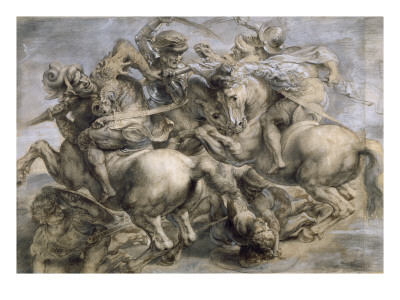 La Bataille D'anghiari Dit Aussi Le Combat Pour L'etendard by Leonard De Vinci Pricing Limited Edition Print image