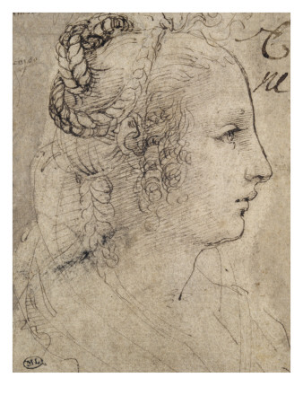 Tete De Femme De Profil, Les Cheveux Nattes by Leonard De Vinci Pricing Limited Edition Print image