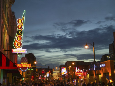 Neon Lights Of Beal Street, Memphis, Tennessee, Usa by Terry Eggers Pricing Limited Edition Print image