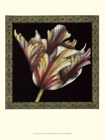 Patterned Flowers V by Jennifer Goldberger Pricing Limited Edition Print image