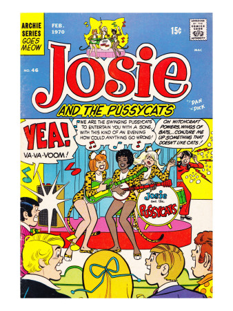 Archie Comics Retro: Josie And The Pussycats Comic Book Cover #46 (Aged) by Dan Decarlo Pricing Limited Edition Print image