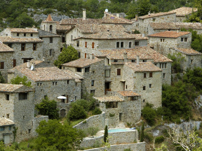 View Of Oppedette, A Old Hillside Village In Provence by Stephen Sharnoff Pricing Limited Edition Print image