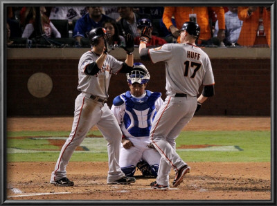 San Francisco Giants V Texas Rangers, Game 4: Aubrey Huff,Andres Torres by Doug Pensinger Pricing Limited Edition Print image