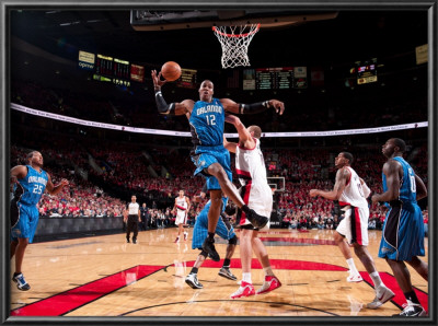 Orlando Magic V Portland Trail Blazers: Joel Pryzbilla And Dwight Howard by Sam Forencich Pricing Limited Edition Print image