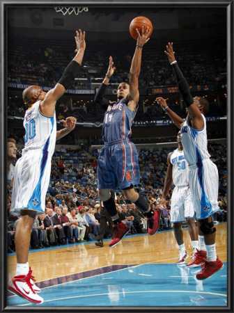 Charlotte Bobcats V New Orleans Hornets: D.J. Augustin, David West And Chris Paul by Layne Murdoch Pricing Limited Edition Print image