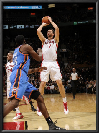 Oklahoma City Thunder V Toronto Raptors: Andreabargnani And Jamesharden by Ron Turenne Pricing Limited Edition Print image