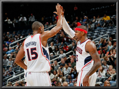 Indiana Pacers V Atlanta Hawks: Josh Smith And Al Horford by Kevin Cox Pricing Limited Edition Print image