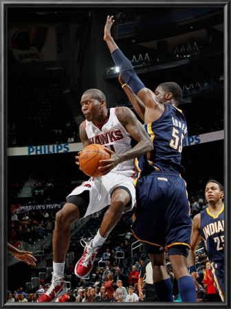 Indiana Pacers V Atlanta Hawks: Jamal Crawford And Roy Hibbert by Kevin Cox Pricing Limited Edition Print image