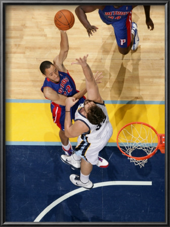 Detroit Pistons V Memphis Grizzlies: Tayshaun Prince And Marc Gasol by Joe Murphy Pricing Limited Edition Print image