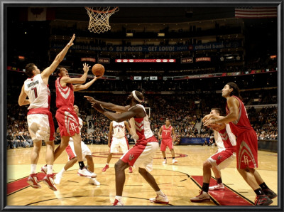 Houston Rockets V Toronto Raptors: Kevin Martin And Andrea Bargnani by Ron Turenne Pricing Limited Edition Print image