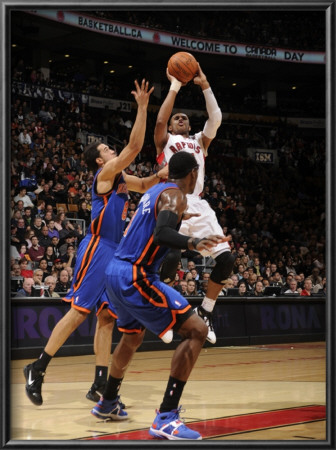 New York Knicks V Toronto Raptors: Leandro Barbosa And Landry Fields by Ron Turenne Pricing Limited Edition Print image
