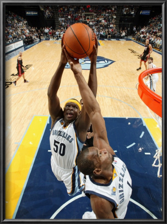 Miami Heat V Memphis Grizzlies: Zach Randolph And Sam Young by Joe Murphy Pricing Limited Edition Print image