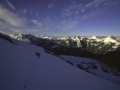 Shadows Over Climbers On Mountain Top, New Zealand by Michael Brown Pricing Limited Edition Print image