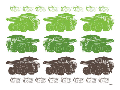 Green Dump Trucks by Avalisa Pricing Limited Edition Print image