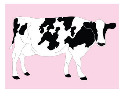 Pink Dairy Cow by Avalisa Pricing Limited Edition Print image