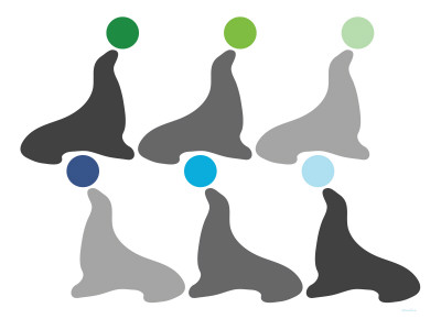 Green Seal Family by Avalisa Pricing Limited Edition Print image