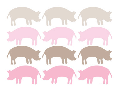Pink Pig Family by Avalisa Pricing Limited Edition Print image