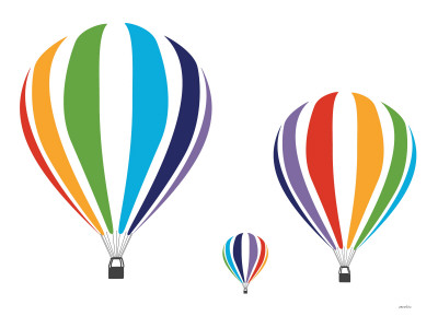 Rainbow Hot Air Balloons by Avalisa Pricing Limited Edition Print image