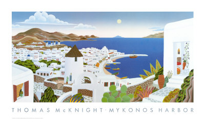Mykonos Harbor by Thomas Mcknight Pricing Limited Edition Print image
