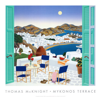 Mykonos Terrace by Thomas Mcknight Pricing Limited Edition Print image