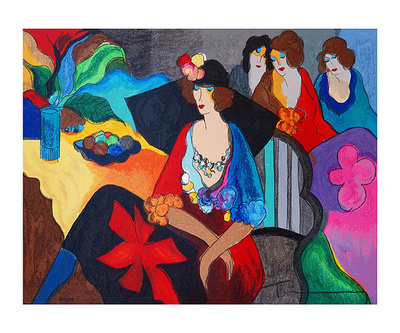 Gossip by Itzchak Tarkay Pricing Limited Edition Print image