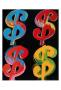 Four Dollar Signs, C.1982 (Blue, Red, Orange, Yellow) by Andy Warhol Limited Edition Print
