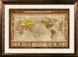 World Map In Gold And Brown by Mary Beth Zeitz Limited Edition Pricing Art Print