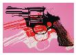 Gun, C.1981-82 (Black, White, Red On Pink) by Andy Warhol Limited Edition Print