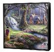 Snow White Discovers Cottage - Framed Fine Art Print On Canvas - Black Frame by Thomas Kinkade Limited Edition Print