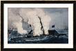 Terrific Combat Between The Monitor 2 Guns And Merrimac Ten Guns by Currier & Ives Limited Edition Print