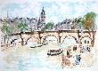 Paris, Un Coin Du Pont-Neuf by Urbain Huchet Limited Edition Print