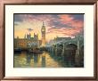 Big Ben In London, England Lit Up At Night by Thomas Kinkade Limited Edition Pricing Art Print