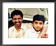 Portrait Of Father And Son On Car At Devaraja Market, Mysore, India by Michael Taylor Limited Edition Print