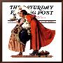 Mistletoe Kiss Or Feast For A Traveler Saturday Evening Post Cover, December 19,1936 by Norman Rockwell Limited Edition Print