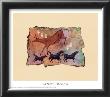 Wild Cow And Blue Horses by Ginny Hogan Limited Edition Pricing Art Print