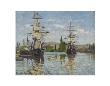 Ships Riding On The Seine At Rouen, 1872-1873 by Claude Monet Limited Edition Print