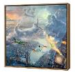 Tinker Bell And Peter Pan - Framed Fine Art Print On Canvas - Wood Frame Limited Edition Pricing