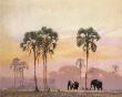 Elephants With Palms by Kim Donaldson Limited Edition Print