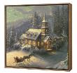 Sunday Evening Sleigh Ride - Framed Fine Art Print On Canvas - Wood Frame by Thomas Kinkade Limited Edition Pricing Art Print