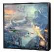 Tinker Bell And Peter Pan - Framed Fine Art Print On Canvas - Black Frame by Thomas Kinkade Limited Edition Pricing Art Print