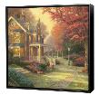 Victorian Autumn -  Framed Fine Art Print On Canvas - Black Frame by Thomas Kinkade Limited Edition Print